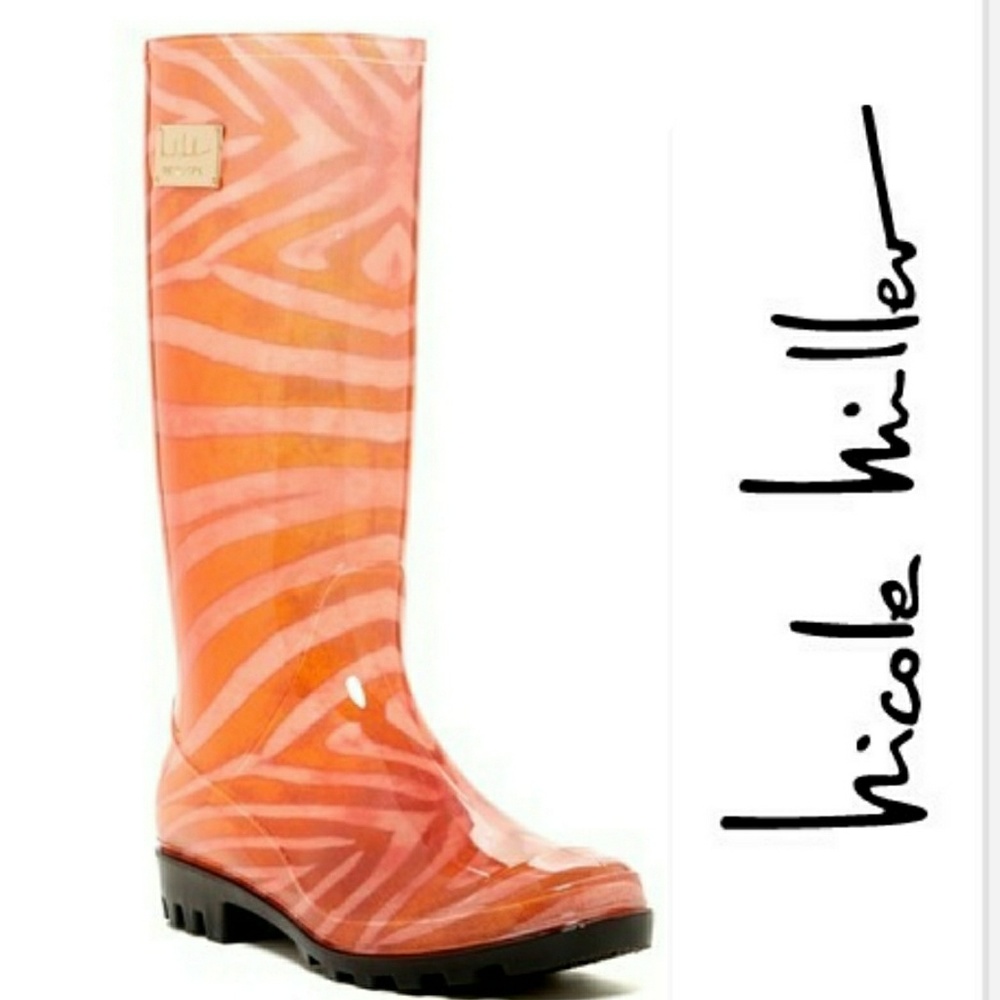 Nicole Miller Sashimi Rainy Day Rain Boots NIB